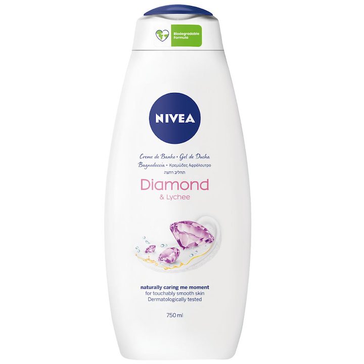 Пяна за вана и Душ гел 2 в1 Nivea Diamond & Lychee