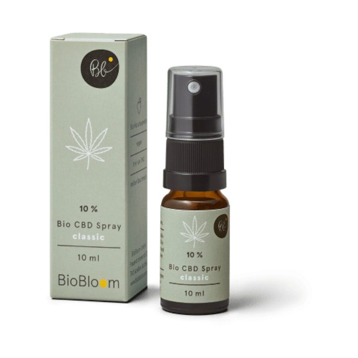 10% органичен CBD спрей classic BioBloom - eMAG.bg