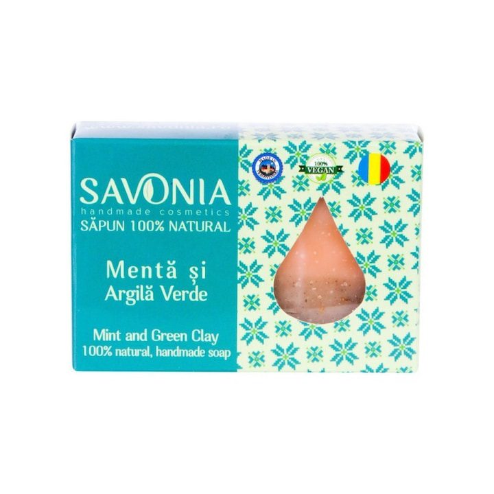 Натурален сапун с мента и зелена глина 90 гр - eMAG.bg