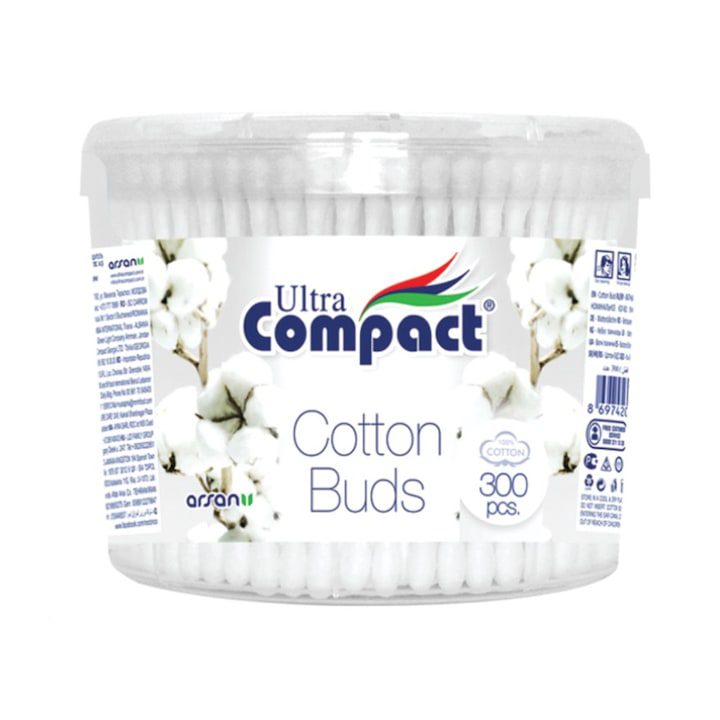 Клечки за уши 100% памук 300 броя Ultra Compact - eMAG.bg