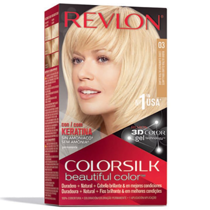 Боя за коса Revlon ColorSILK 03 Ultra Light Sun Blonde - eMAG.bg