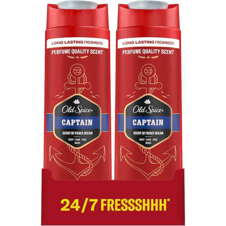 Комплект 2 x Old Spice Captain 3 в 1 душ гел и шампоан за тяло