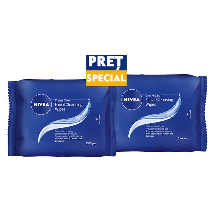 Комплект мокри кърпички за почистване на грим Nivea Creme Care