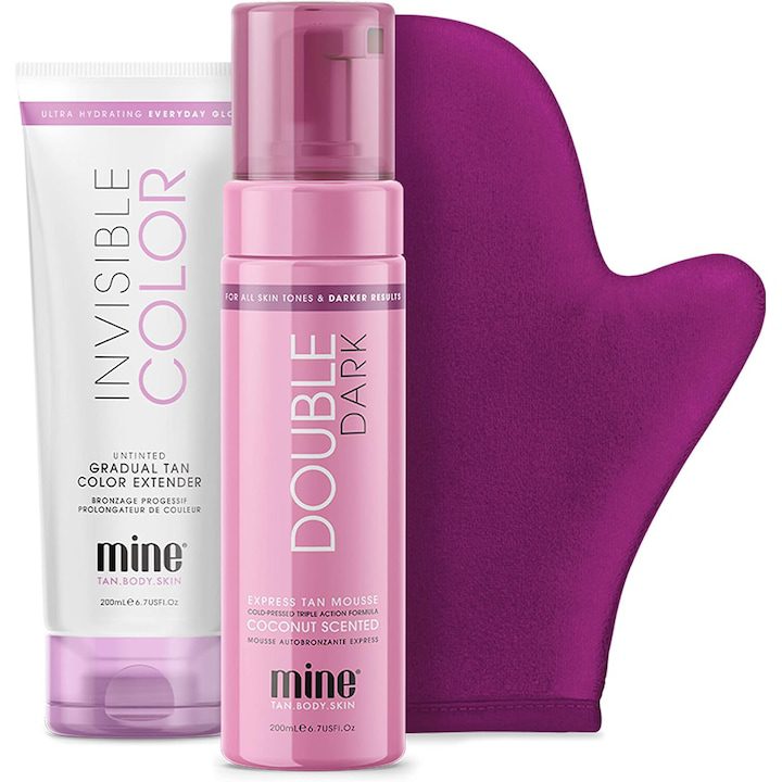 Комплект за самобронзант MineTan Ultra Dark 200 мл + Невидим цветен лосион 207 мл + Ръкавица за нанасяне - eMAG.bg