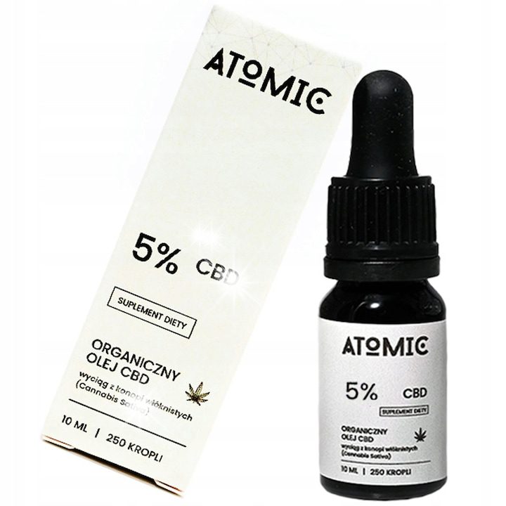 Козметично масло Органично CBD масло 5% Пълен спектър Atomic 10ml
