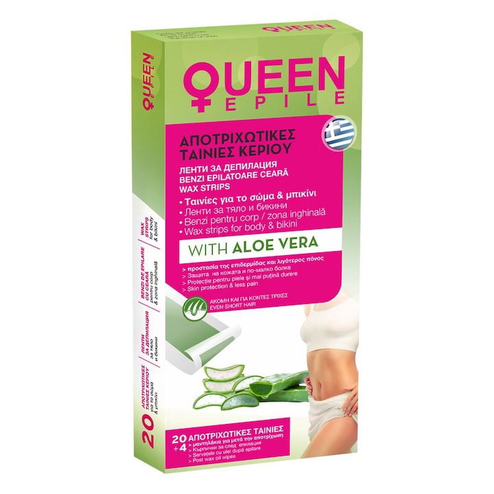 Ленти за обезкосмяване на тялото за бикини зона и кърпички с алое вера - 24 бр. - eMAG.bg
