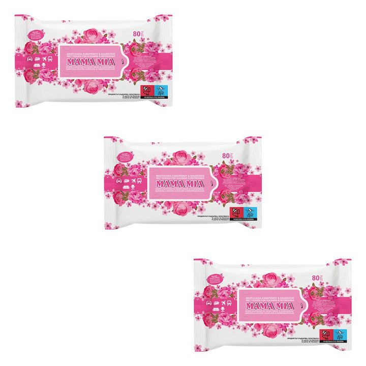 Мокри кърпички за ръце/тяло с цветен аромат - 3x80 бр. - eMAG.bg