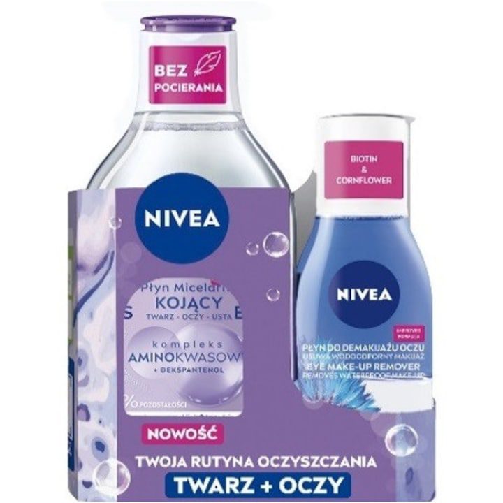 NIVEA Комплект Duopack Мицеларна вода 400 мл + Демакиатор за очи 125 мл - eMAG.bg