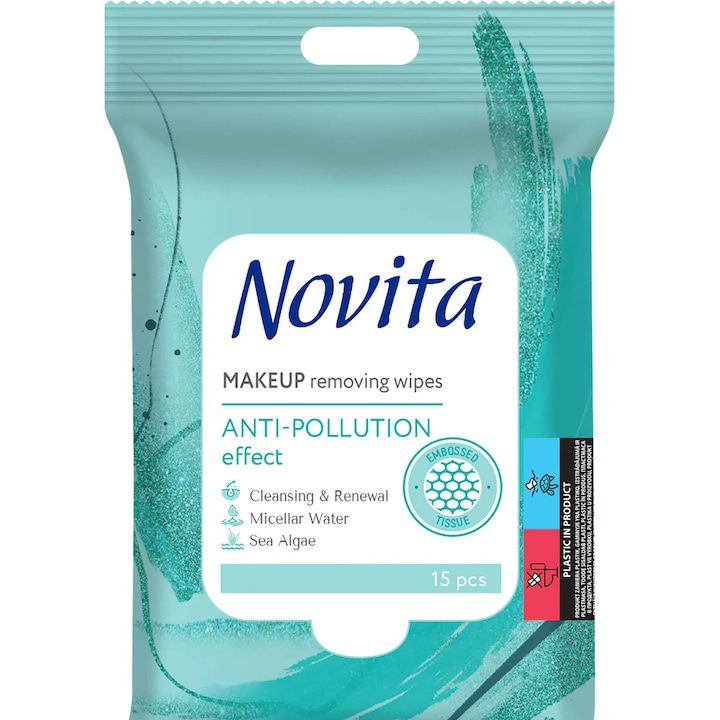 НОВО Влажни кърпички за премахване на грим и грижа с мицеларна вода и водорасли