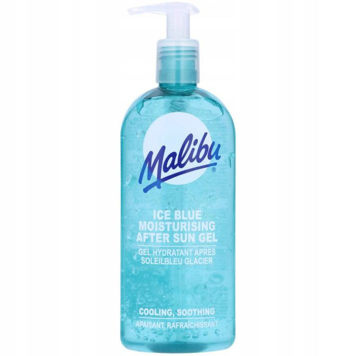 Освежаващ хидратиращ гел за след плаж с алое и витамин Е Malibu Ice Blue 400 мл - eMAG.bg