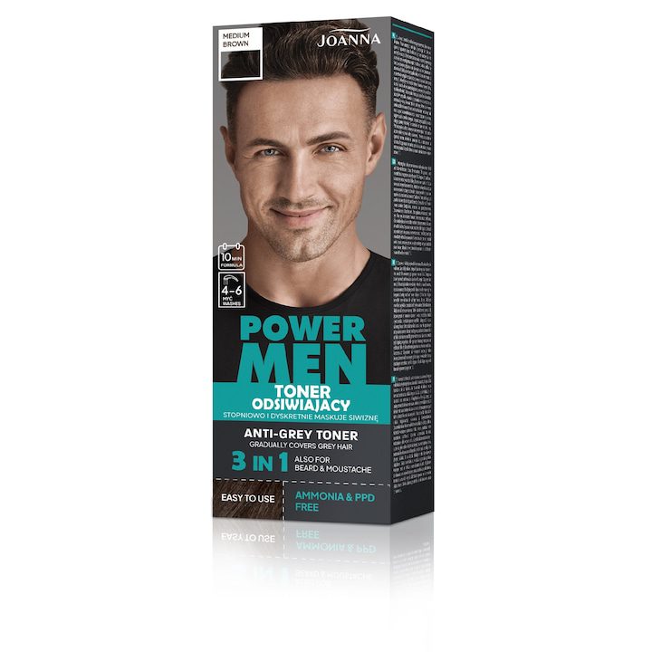 Тонизиращ лосион за посивяла коса 03 Средно сатенена 80 г JOANNA Power Men - eMAG.bg