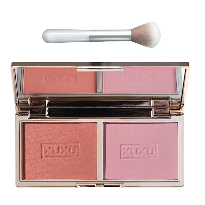 Палитра руж за грим с огледало и четка