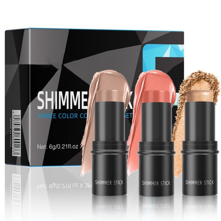 Contour Stick Highlight Contour Cream Blusher Дълготраен водоустойчив 3 пакета 86g - eMAG.bg