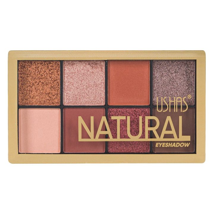 Палитра сенки за очи (8 нюанса) матово кафяви с брокат - 15 г - eMAG.bg