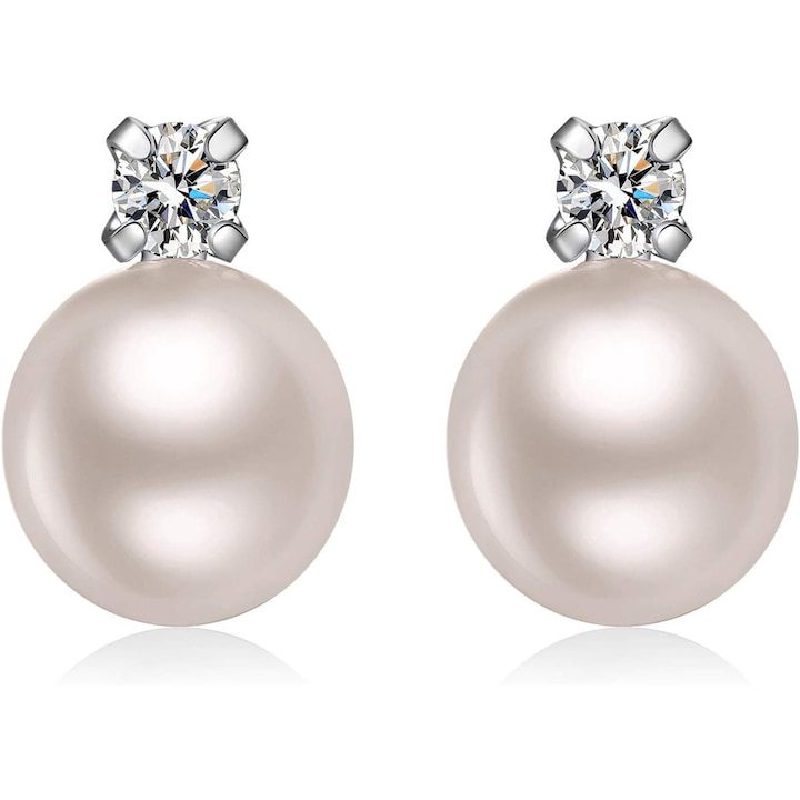 Сребърни обеци проба 925 с 14К злато