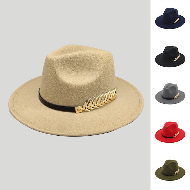 Унисекс вълнена шапка с декорация на листа