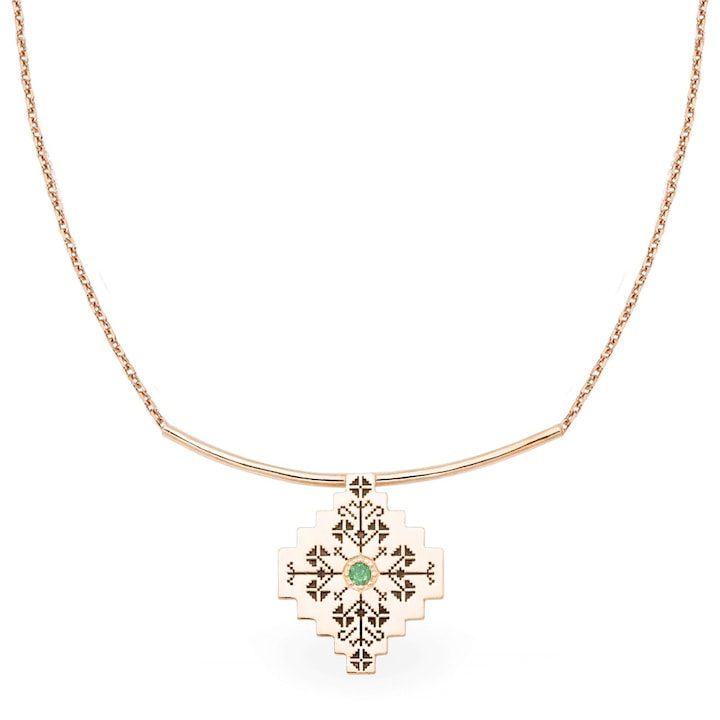 Колие LETEA VERDE със зелен естествен диамант