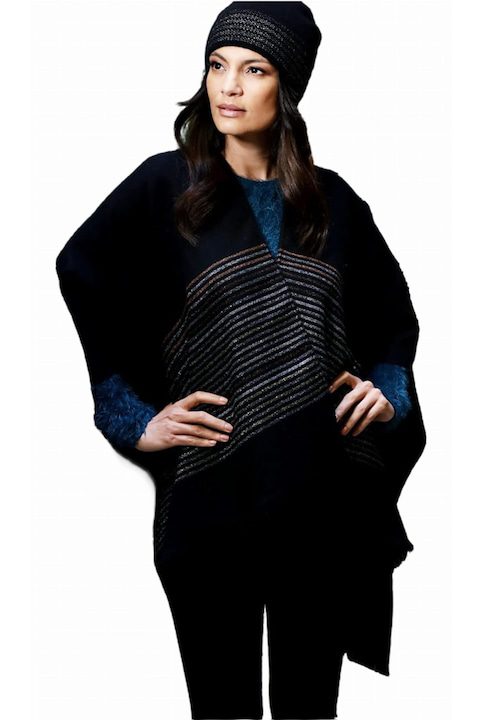 Светещо пончо с ресни