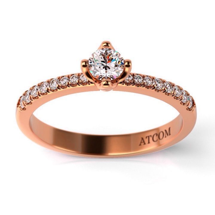 Годежен пръстен от розово злато модел Ugo - eMAG.bg