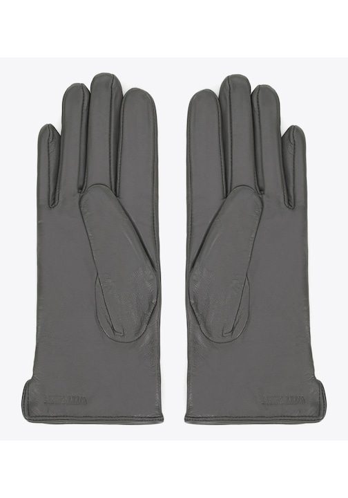 Дамски кожени ръкавици с декоративен копче