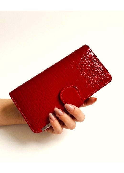 Червено кадифено италианско дамско портмоне