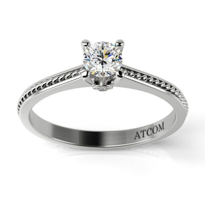 Годежен пръстен от бяло злато модел Макаро - eMAG.bg