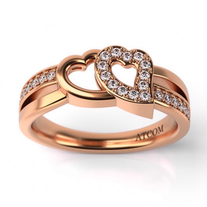 Годежен пръстен от розово злато модел Benedict - eMAG.bg