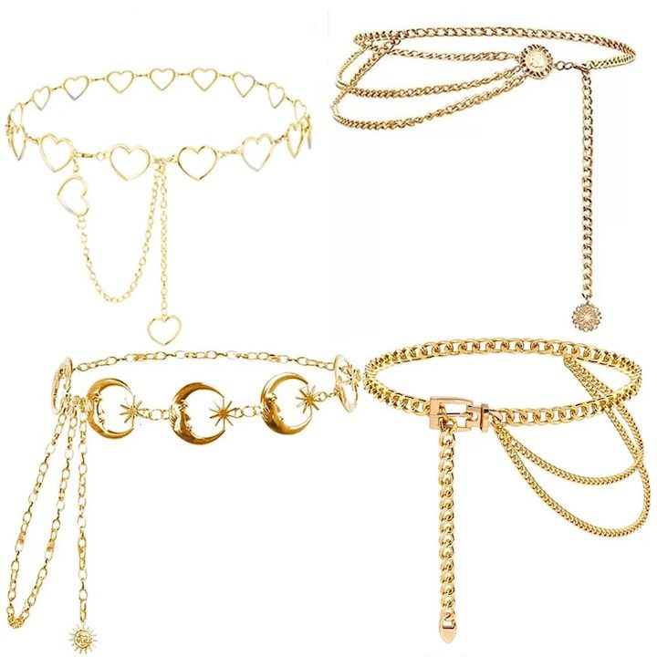 Комплект от 4 броя метални колани за кръста