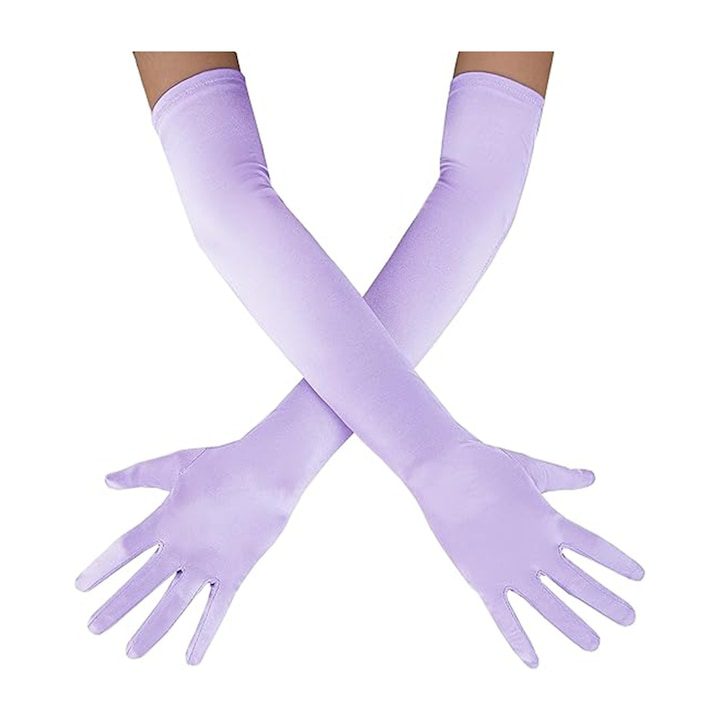 Дамски дълги сатенени ръкавици