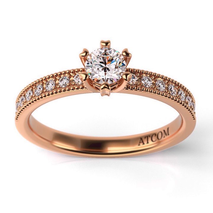 Годежен пръстен от розово злато модел Олег - eMAG.bg