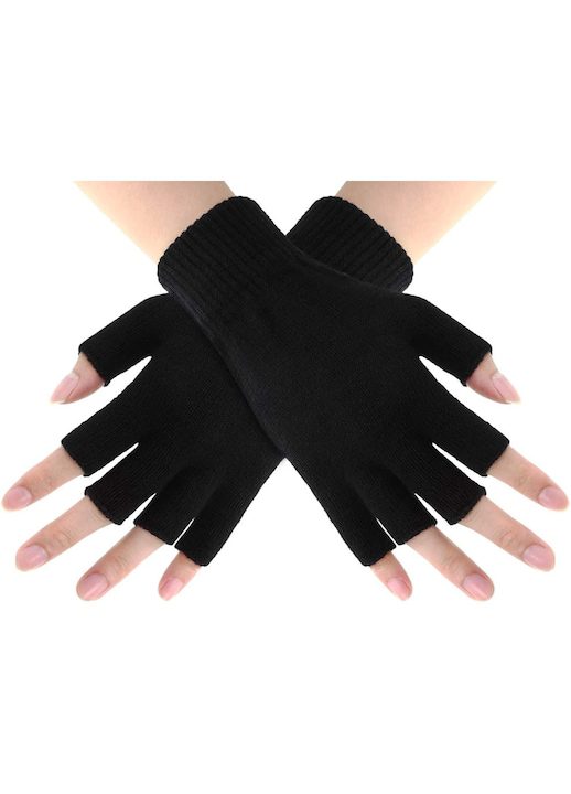 Комплект от 2 чифта плетени ръкавици без пръсти