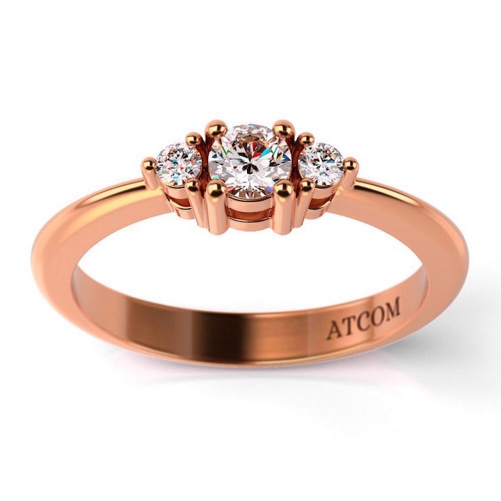 Годежен пръстен от розово злато Libra - eMAG.bg