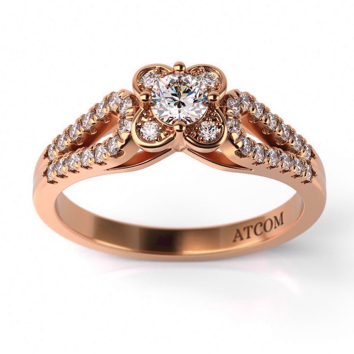 Годежен пръстен от розово злато модел Grigor - eMAG.bg