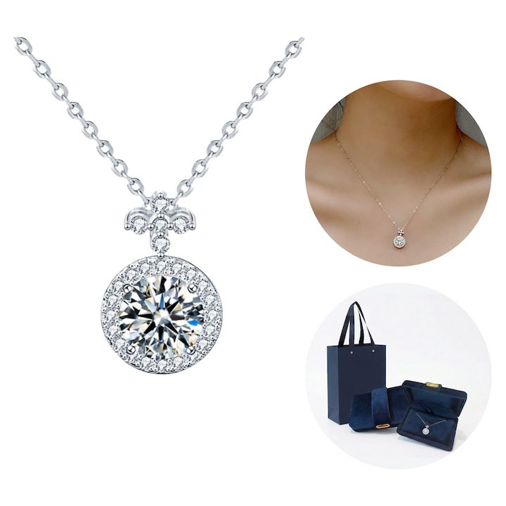 Колие от Моасанит 1 карат със Сребро 925