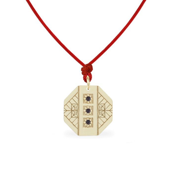 Медальон Infinite Mirror с естествени черни диаманти