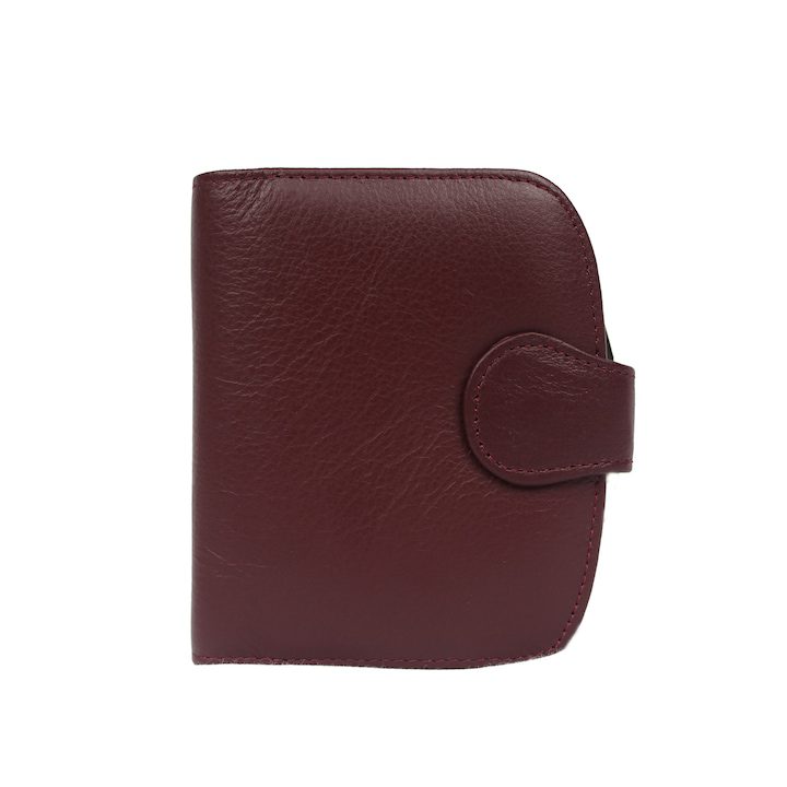 Дамски портфейл от естествена кожа 301 Бордо - eMAG.bg