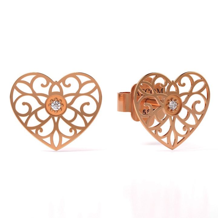 Обеци от розово злато модел 24 - eMAG.bg