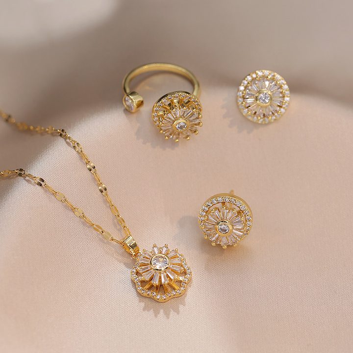 Комплект бижута с форма на цвете