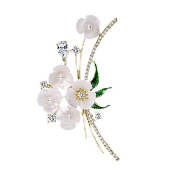 Брошка с перлено цвете