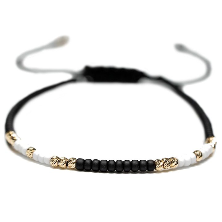 Гривна с 16 топчета от 14k злато и мъниста Miyuki