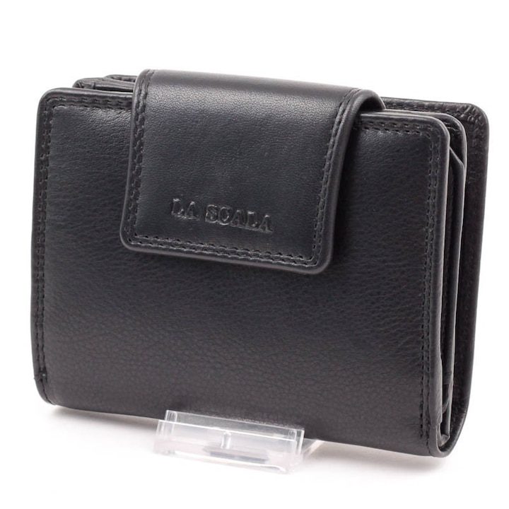 Черен дамски кожен портфейл La Scala #4566 - eMAG.bg