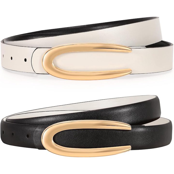 Дамски двустранен кожен колан