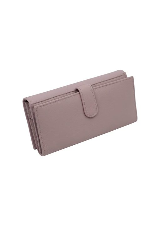 Дамски портфейл от естествена кожа Hassion A05 светло розов - eMAG.bg