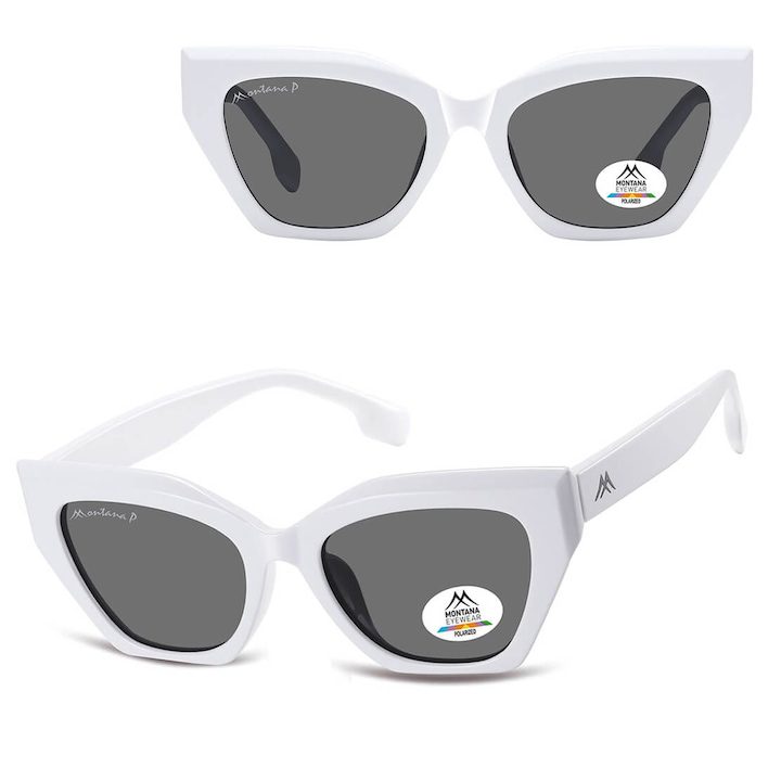 Дамски слънчеви очила Монтана модел MP55D поляризирани бели размери 13.6х4.9см комплект с калъфи и аксесоари за почистване - eMAG.bg