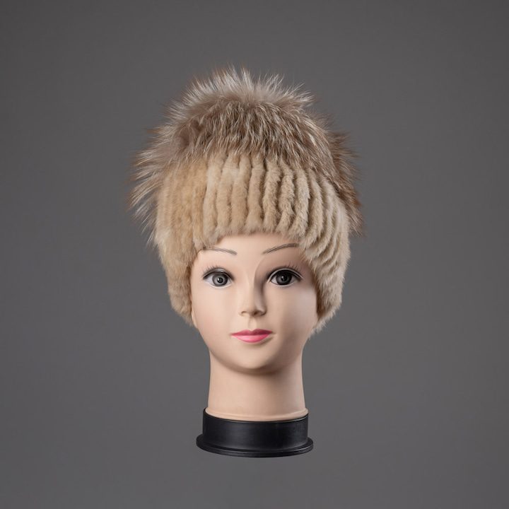 Шапка от норка и лисица