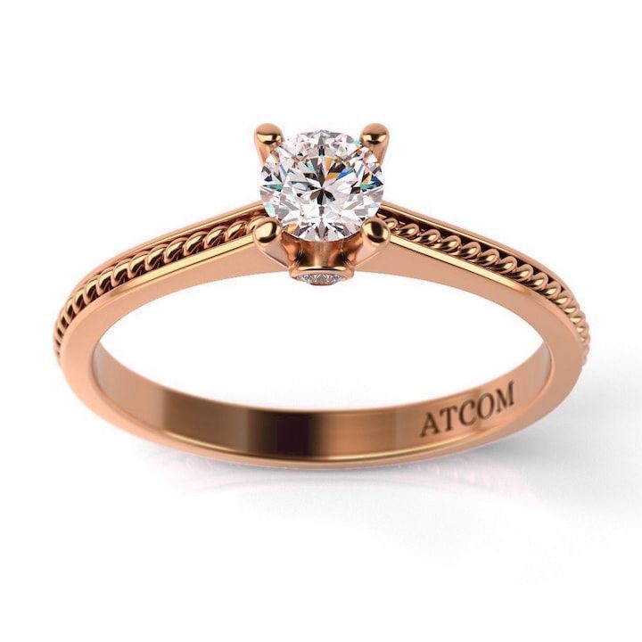 Годежен пръстен от розово злато Makaro - eMAG.bg