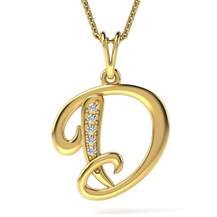 Верижка с висулка с буква D