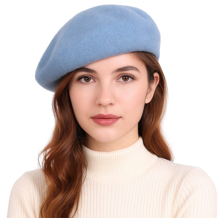 Дамска барета от вълна MORAMO 3506 синя