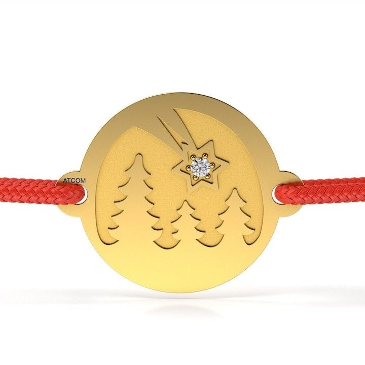 Гривна от жълто злато с диамант модел Морска звезда - eMAG.bg