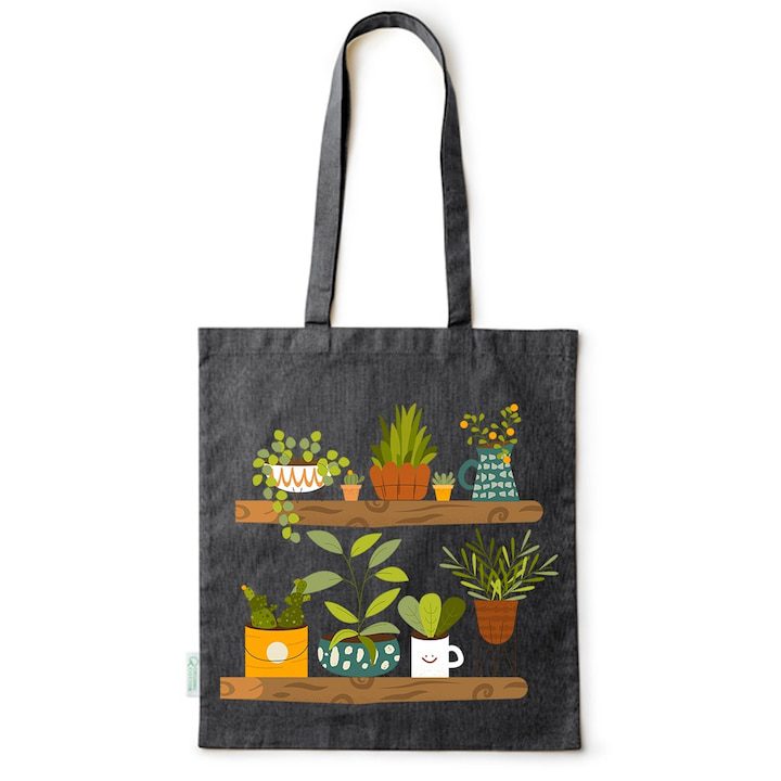 Intelli® Еко пазарска чанта от памук Sacosa с дълги дръжки